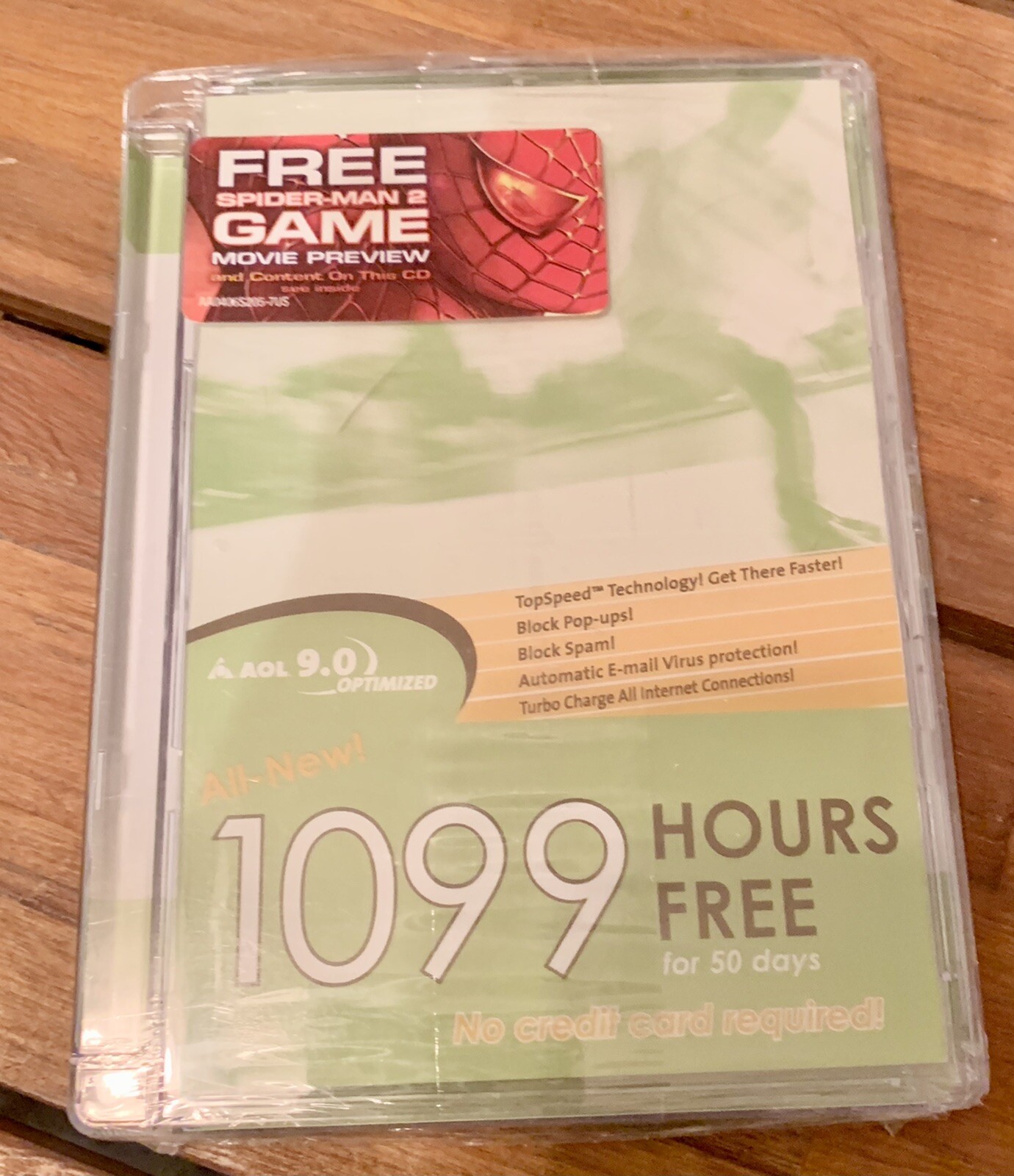 Vintage AOL America Online 9.0 Spider-Man 1099 Hours Free￼