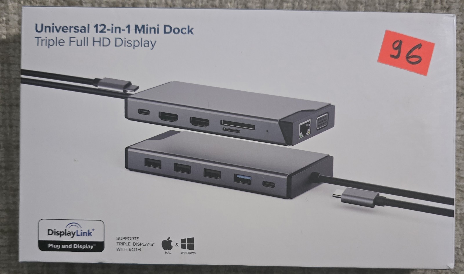 Alogic DV3 Universal 12-in-1 Triple Display Mini Dock Docking Station USB-C HDMI