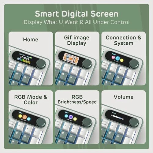 RK ROYAL KLUDGE MECHANICAL KEYBOARD W/SMART DISPLAY & KNOB, TOP MOUNT 96% -