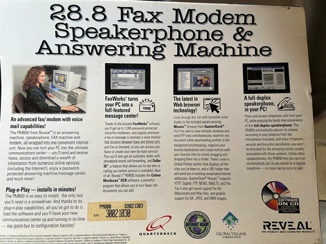 Reveal PM700 Internal 28.8 Kbps Fax Modem Kit, Card FB  WS-2814JS6, Software +