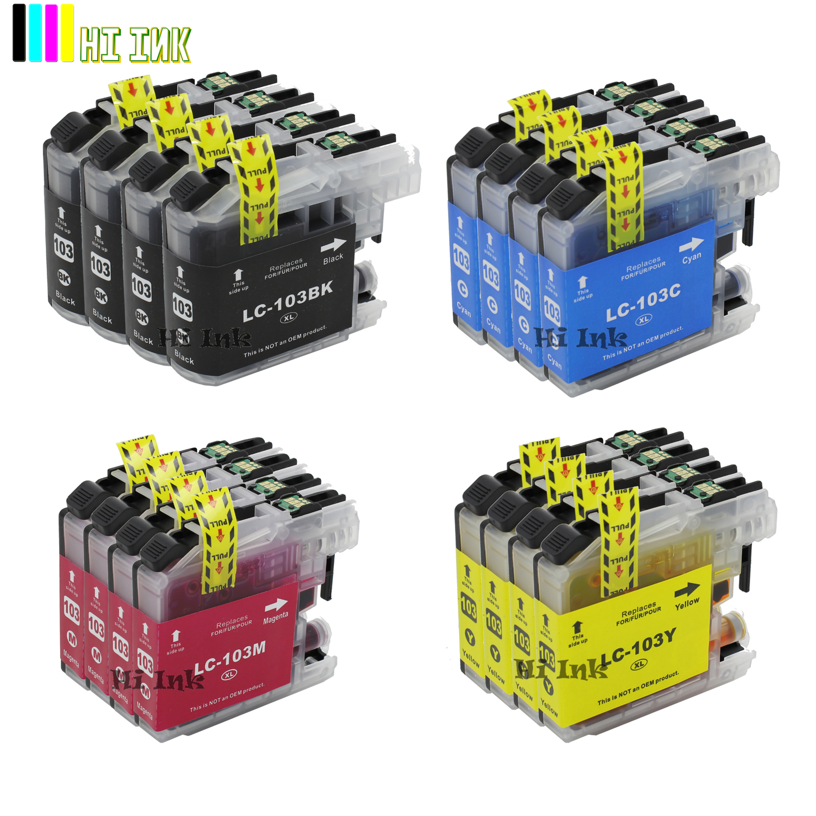 16PK LC103XL LC103 High Yield Ink  For Brother MFC-J470DW MFC-J450DW MFC-J6720DW