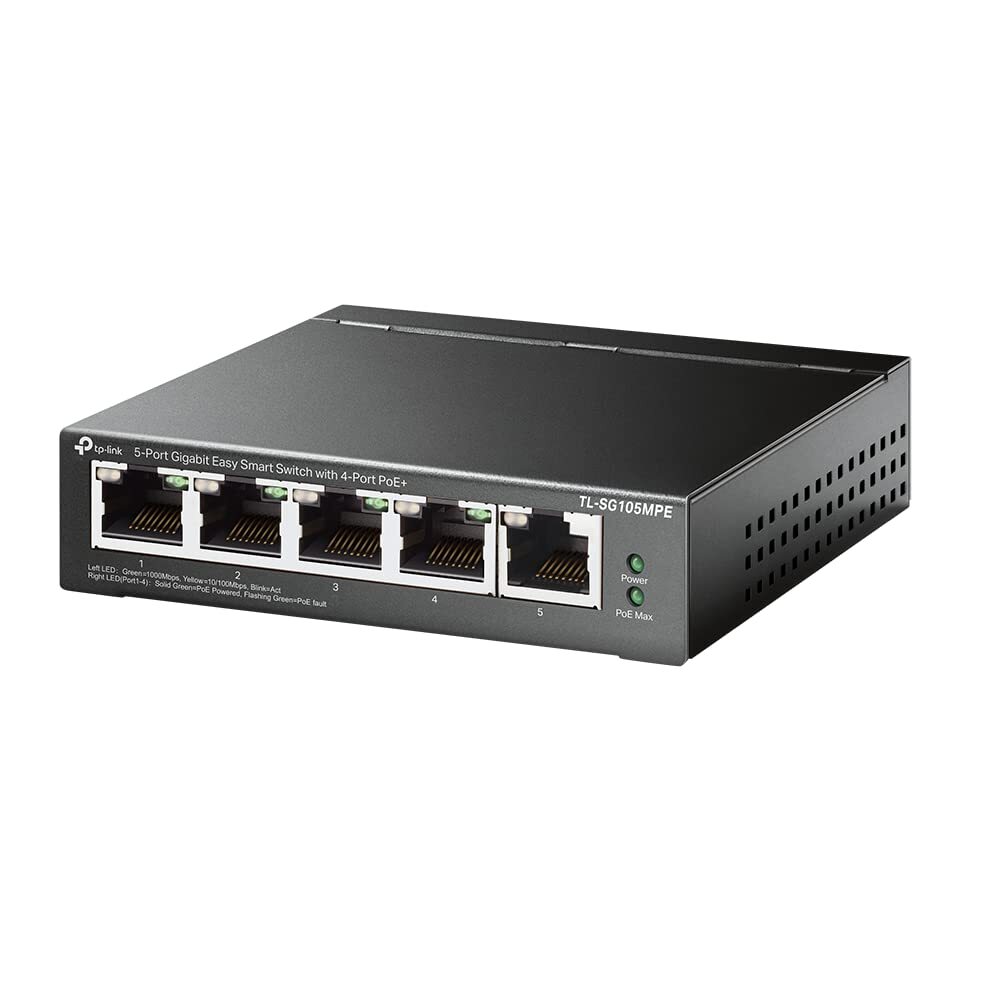 5 Port Gigabit Switch with 4 Port PoE and 120W Power Budget Easy Setup