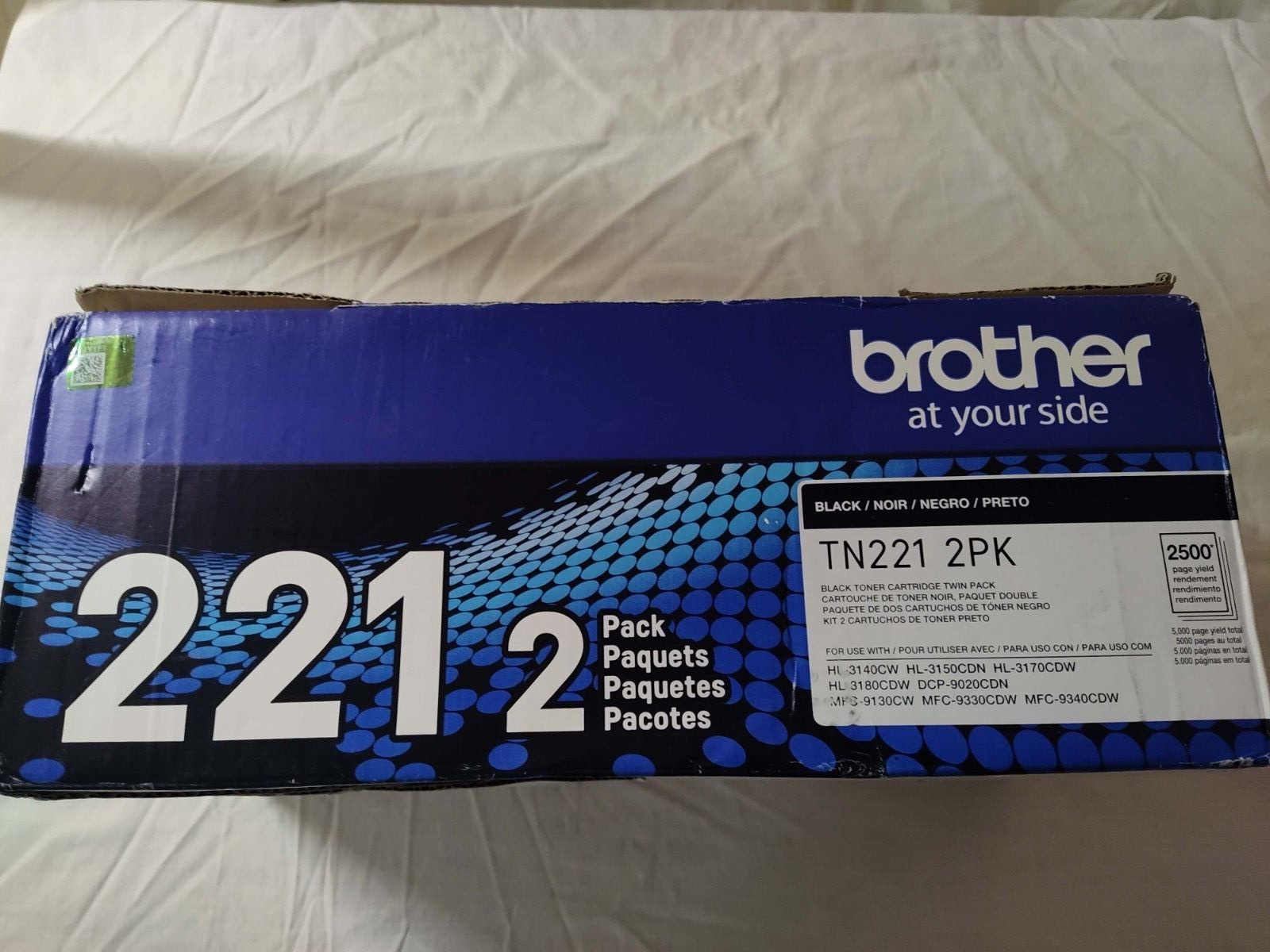 Brother Genuine Standard-Yield Black Toner Cartridge Twin Pack TN221 2PK