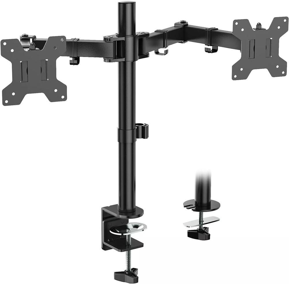 Dual Monitor Mount Desk Clamp On - Up to 27" - Vivitar QUB9010