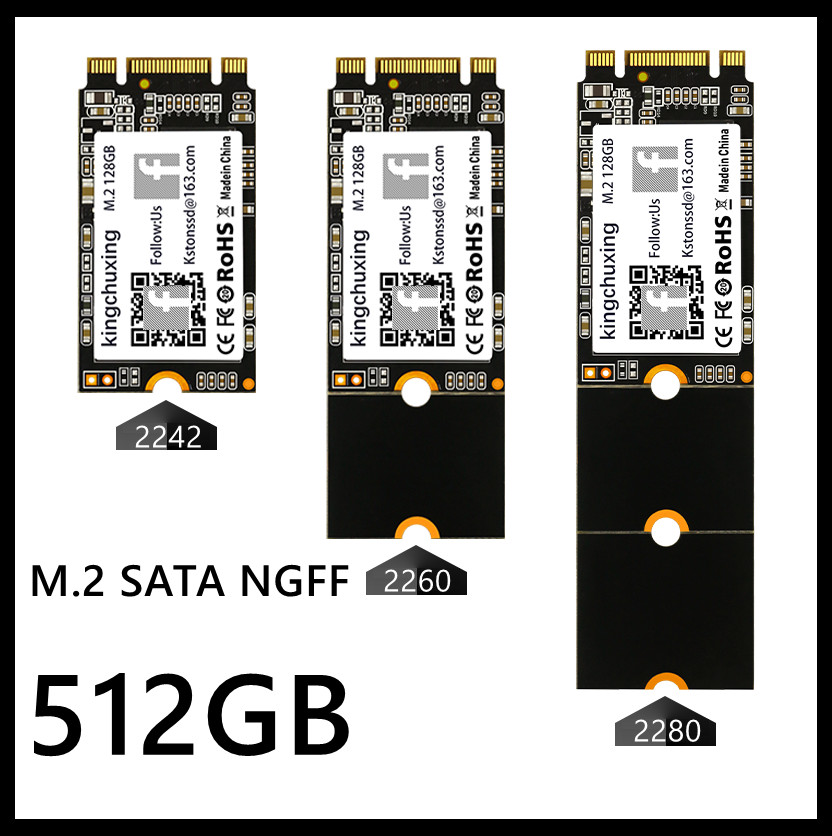 Kingchuxing M.2 NGFF SSD 512GB Solid State Drive Laptop Desktop Hard Disk Drive