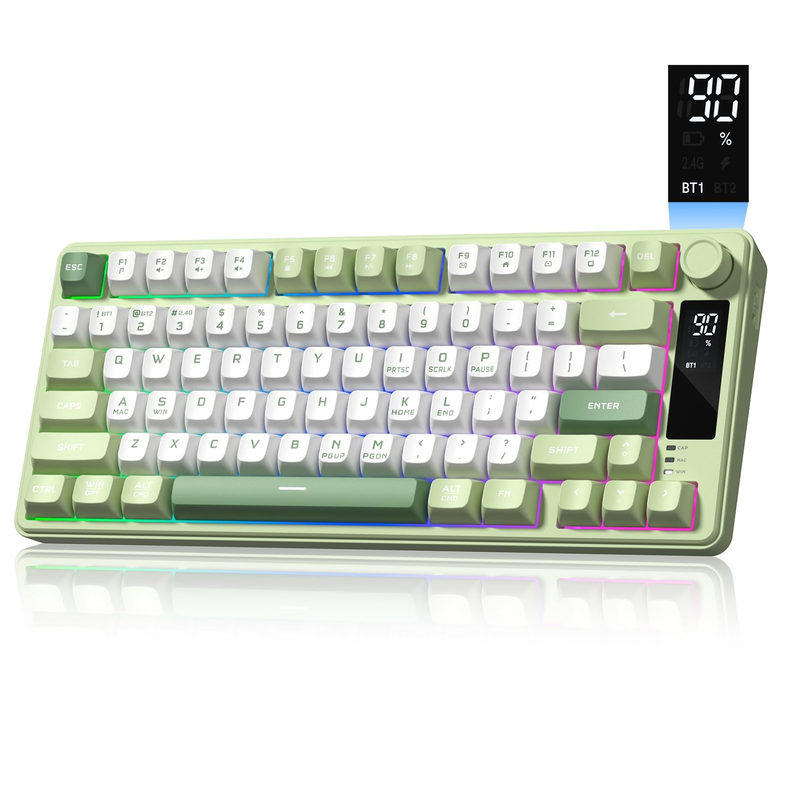 Womier DK75 75% Wireless Gaming Keyboard, RGB Backlit Creamy Keyboard with Me...