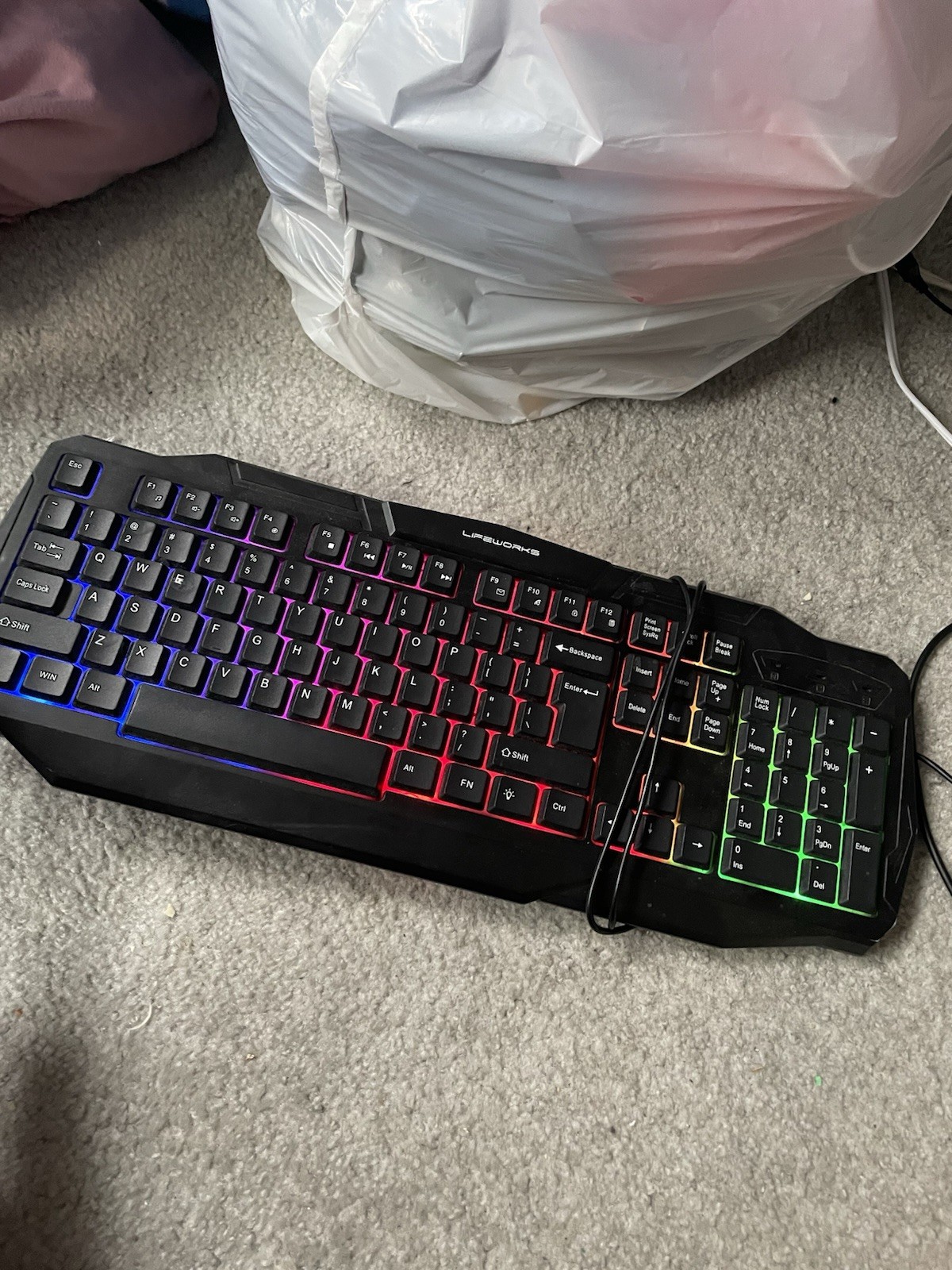 RGB Wired Gaming 100% Keyboard USB for Windows Mac PC Rainbow Lifeworks Samurai