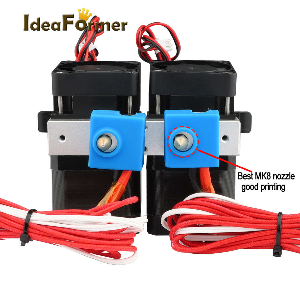 MK8 MK9 Dual Head Extruder Full Kit 12/24V Printer Head For 1.75mm Filament