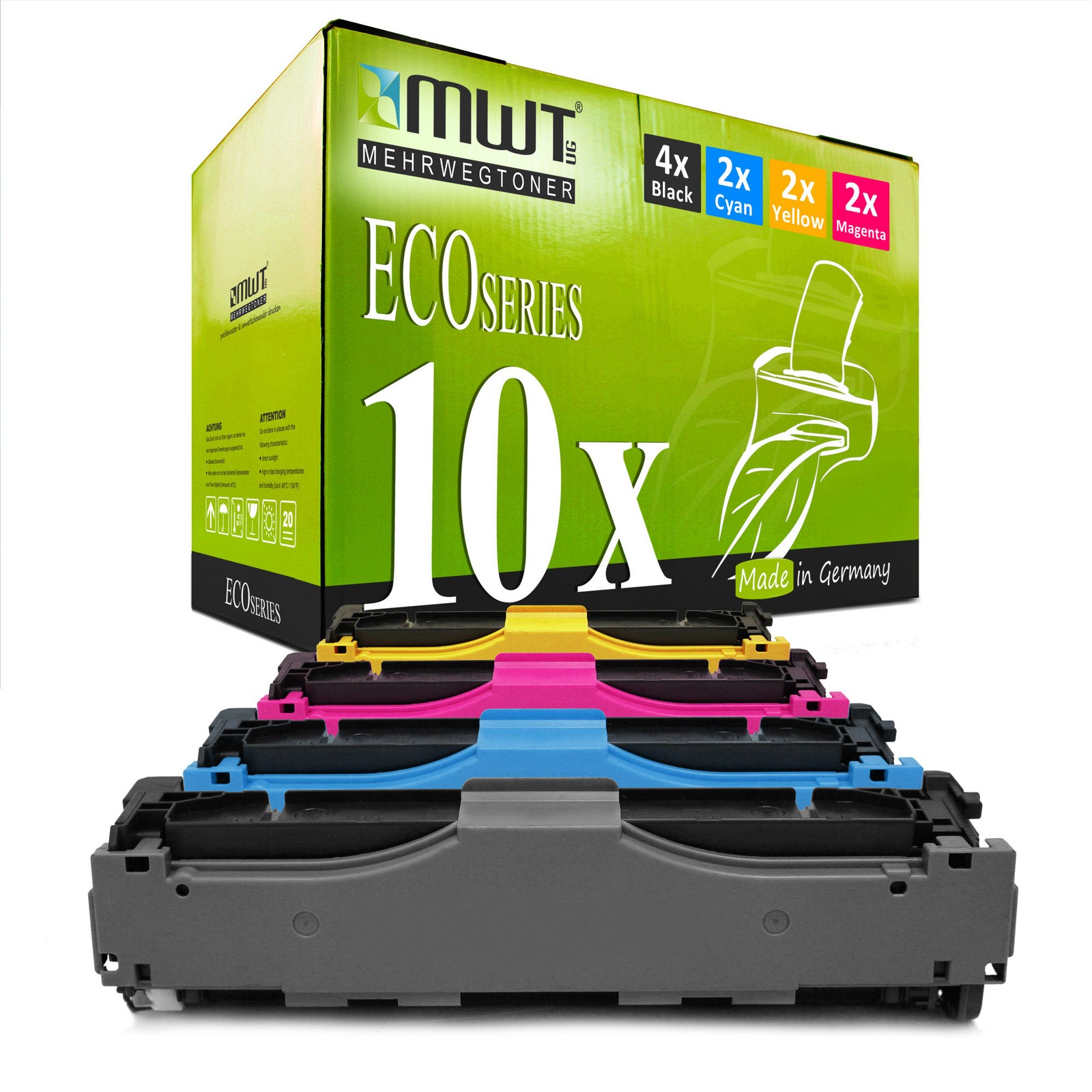 10x MWT ECO XXL Color Laser Toner Cartridge for HP MFP M-476-dw/dn