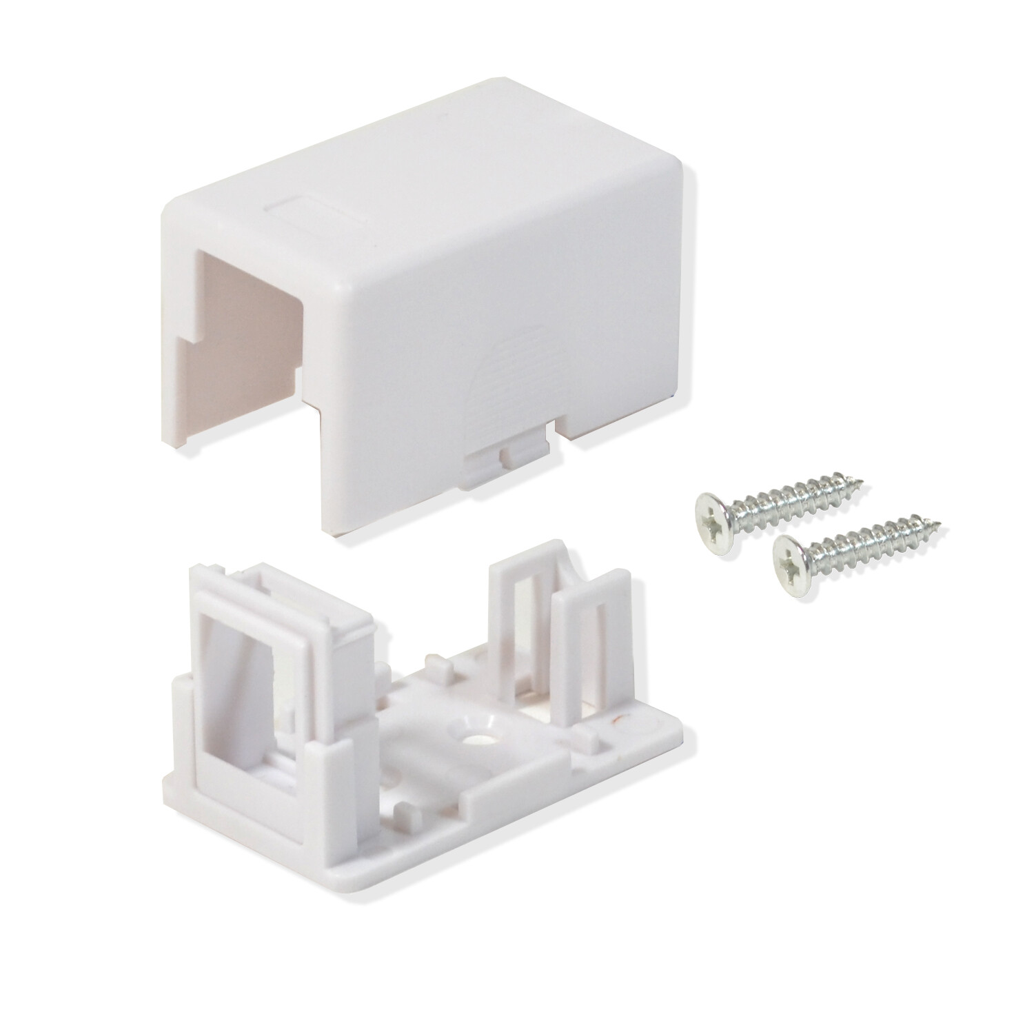 50 Pack Surface Mount Box 1 Port Signle Hole Keystone Jack Cat5e/Cat6 White