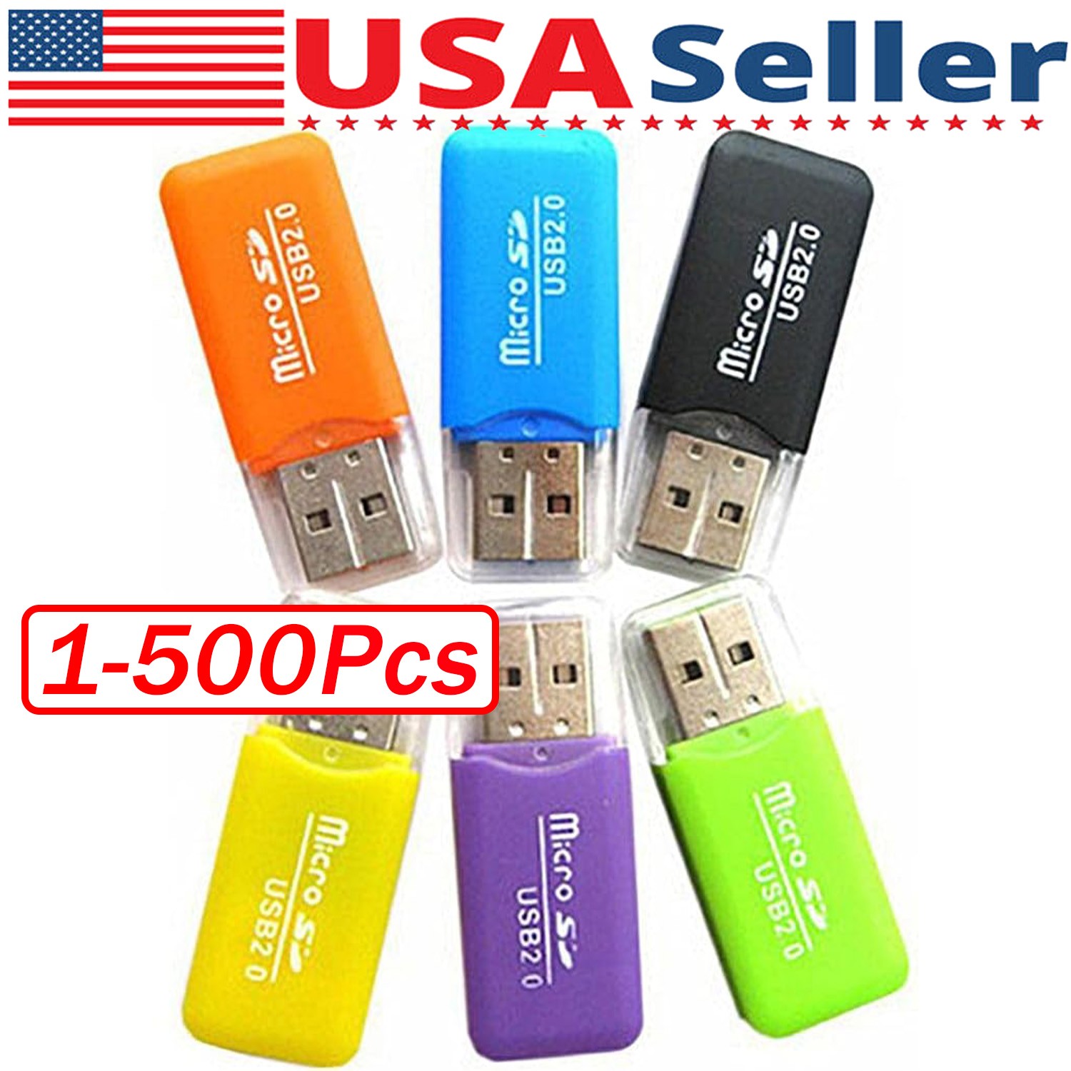 USB 2.0 Micro SD SDHC TF Card Reader Memory Adapter for PC Laptop Camera Lot