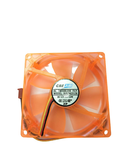 90mm x 25mm Computer Case Cooling UV Orange 3-Pin / 4-Pin Molex