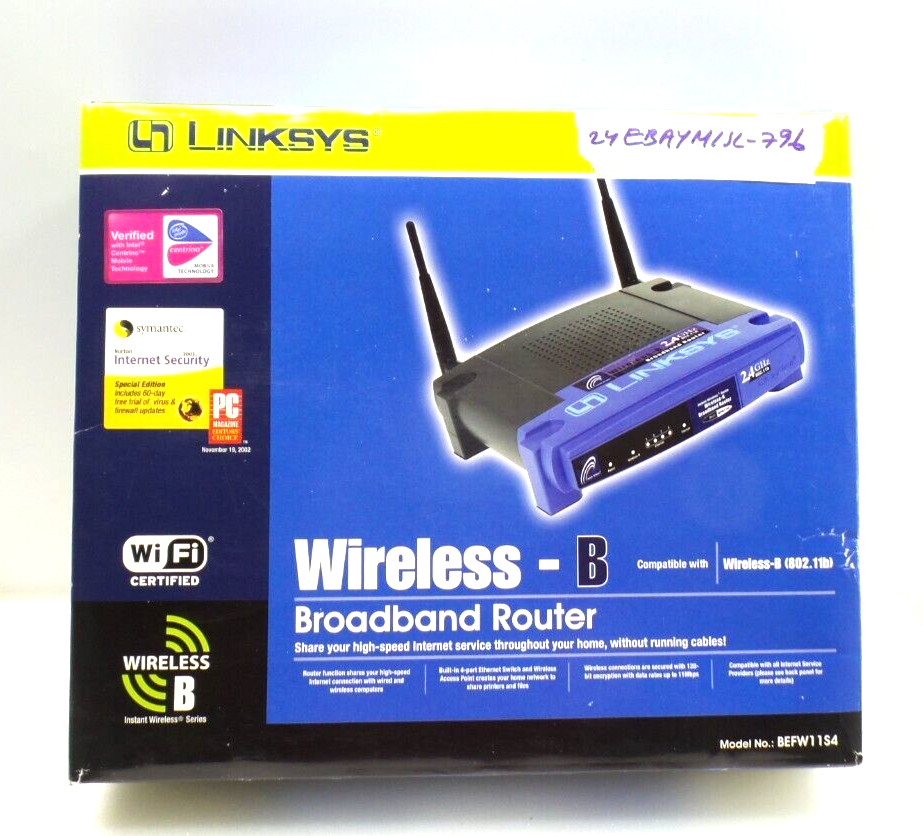 Linksys BEFW11S4 4-Port Wireless-B Broadband Router (New open Box)