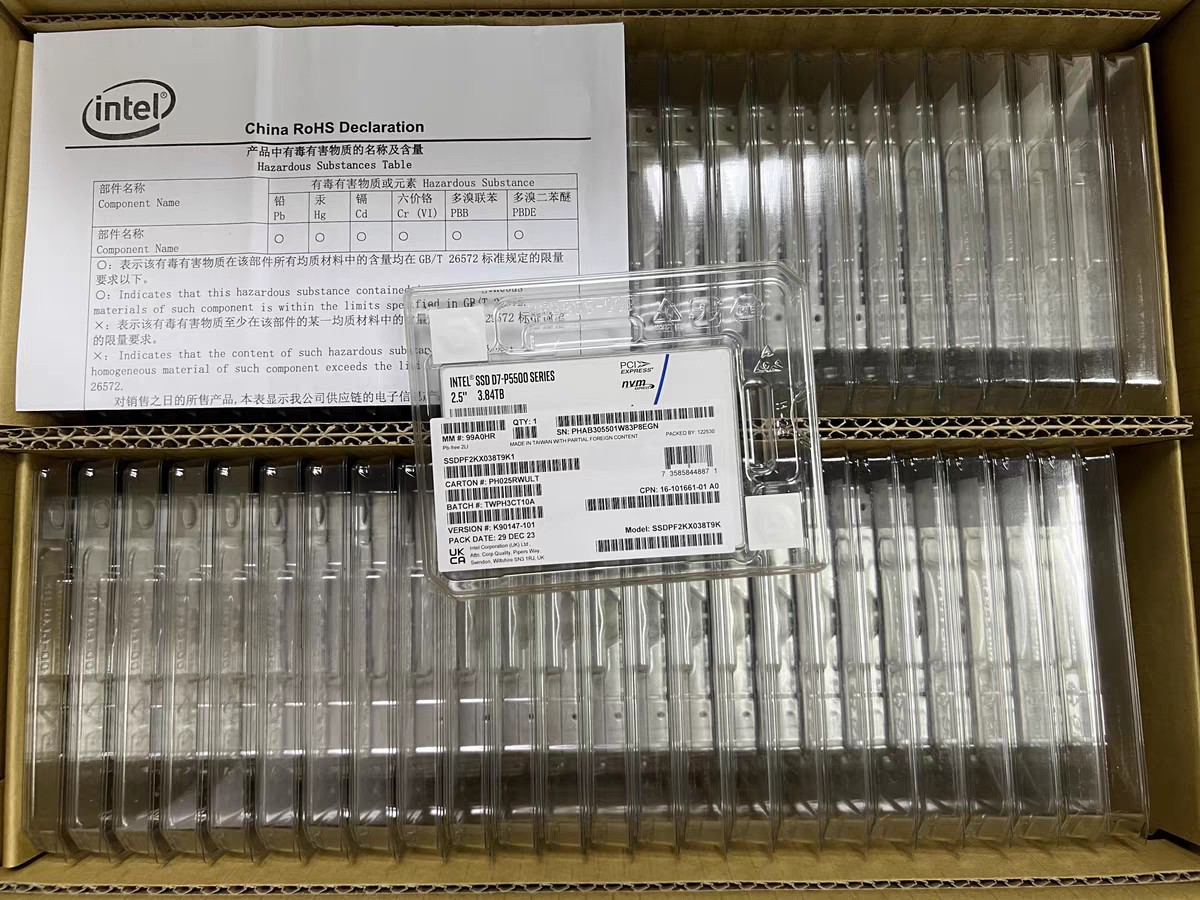 New Dell 0191PH Intel D7 P5500 3.84TB 2.5" NVMe PCIE GEN 4 SSDPF2KX038T9TP SSD