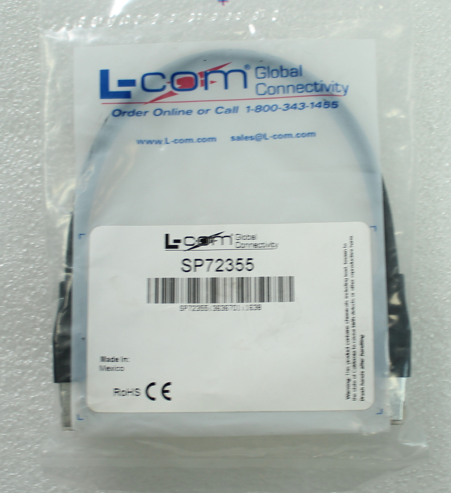 L-Com Shielded Cat5E Low Smoke Zero Halogen Cable .5ft TRD855SZ-1 SP72355