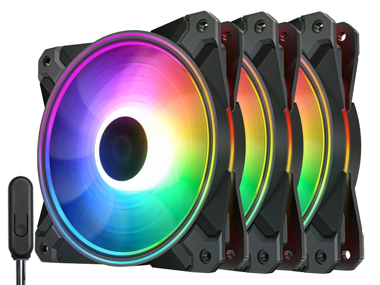 DEEPCOOL CF 120 PLUS (3 in 1) Addressable RGB Halo Ring PWM Fan - with Wired ARG