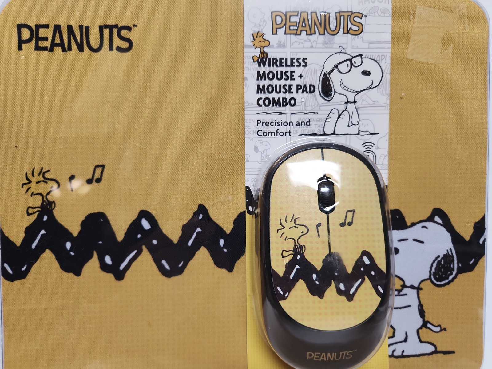 Peanuts Snoopy Woodstock Mouse &  Mouse Pad Combo Set