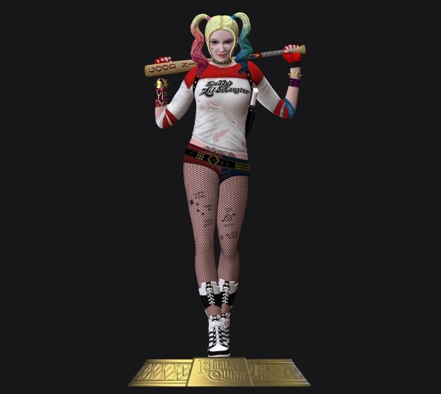 Harley Quinn Suicide Squad File STL-OBJ for 3D Printing two size 