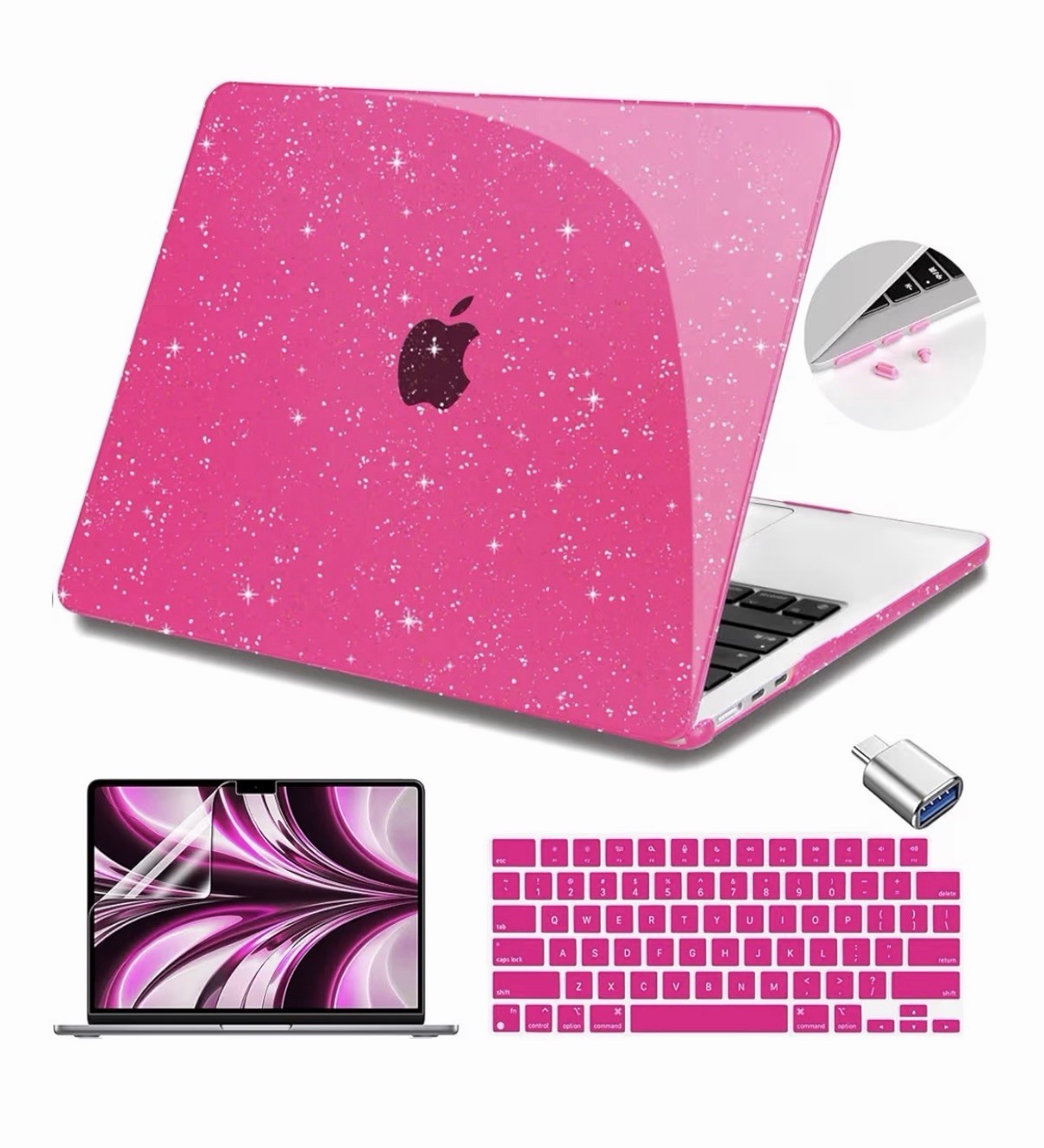 Bling Laptop Cut Out Hard Glitter Case Cover For Macbook Pro Air M1 M2 M3 M4 M5