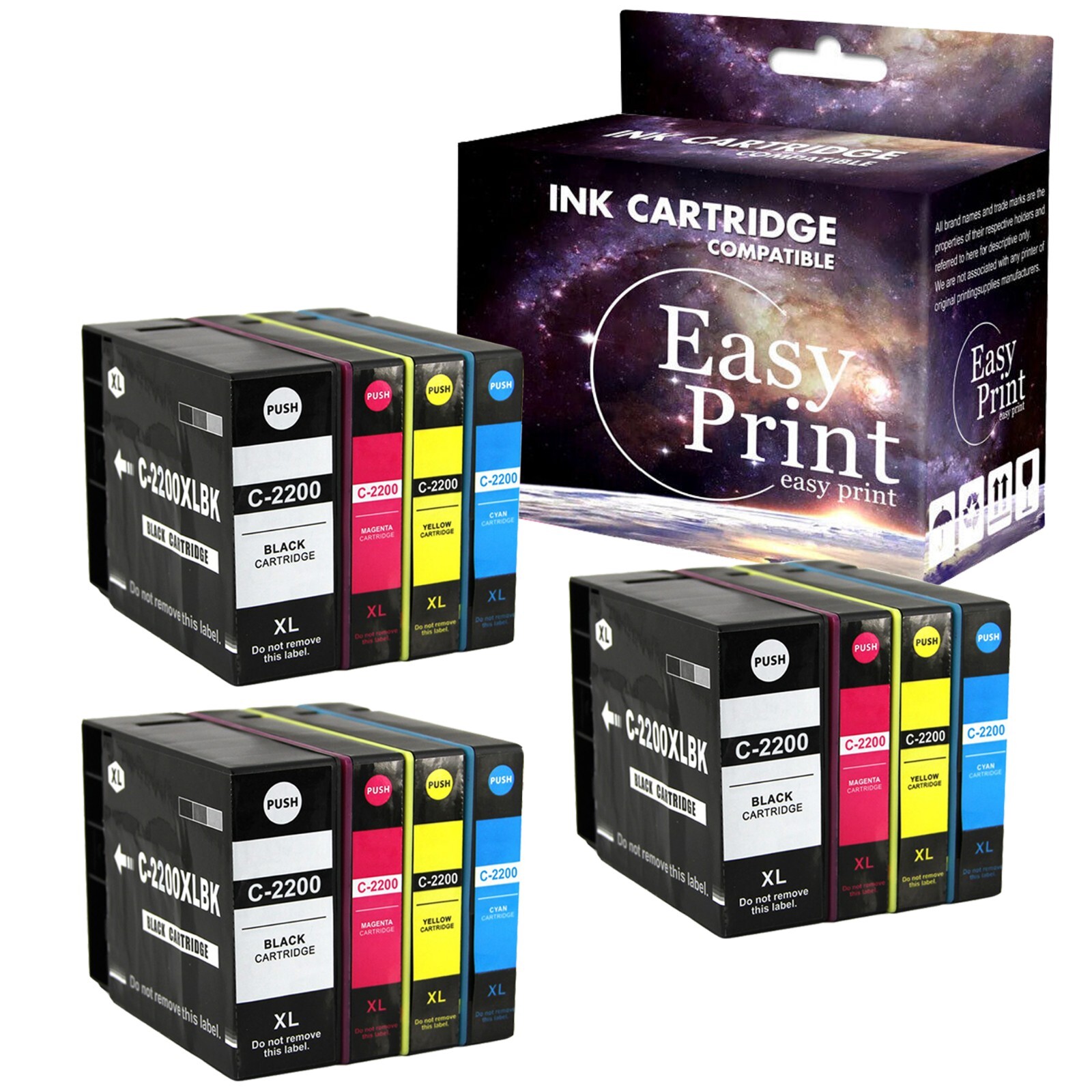 12PK PGI2200XL Ink Cartridge for Canon Maxify MB5420 iB4020 iB4120,3B3C3M3Y