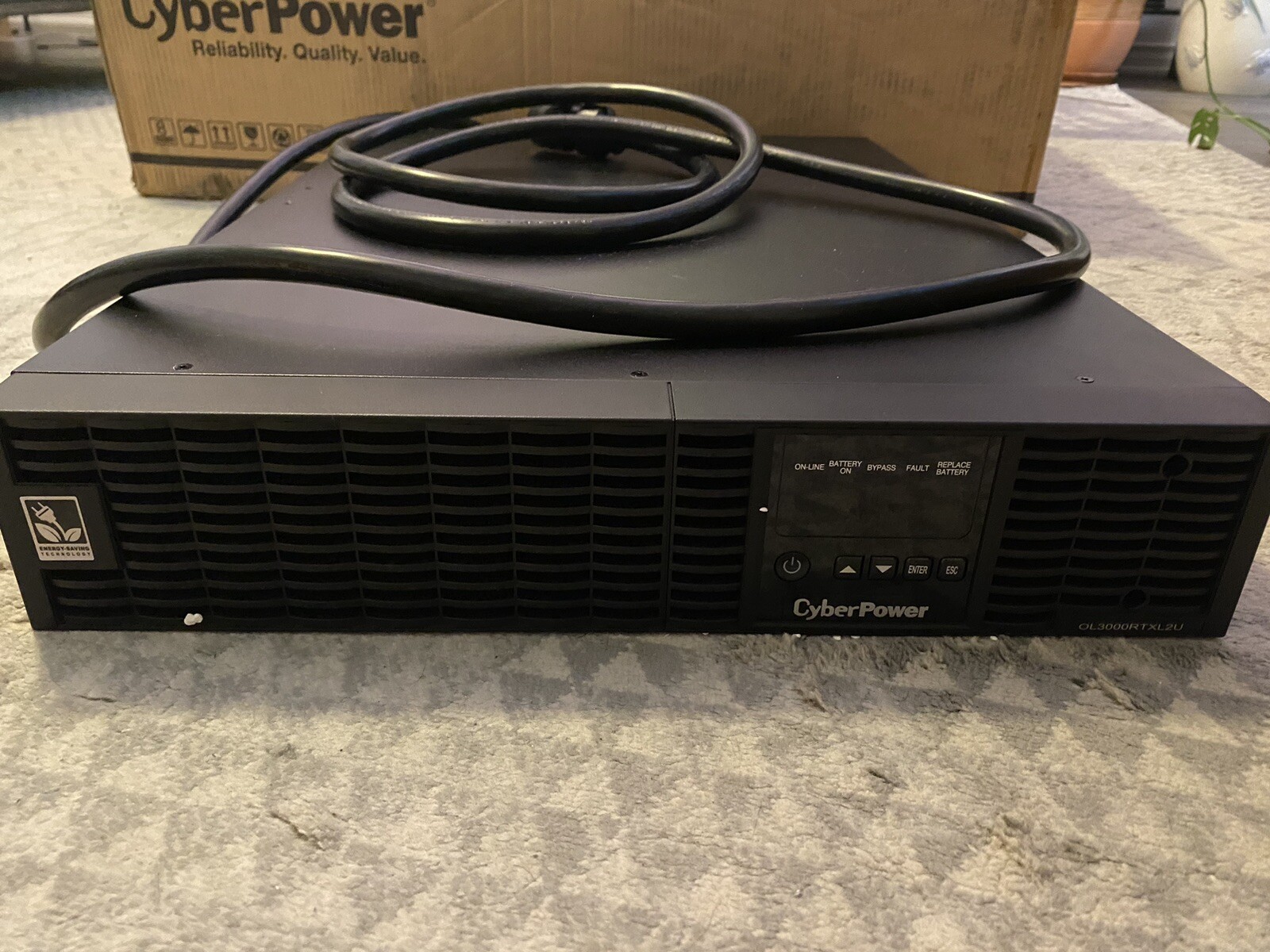 CyberPower OL3000RTXL2UN Smart App Online UPS System, 3000VA/2700W, 7 Outlets,