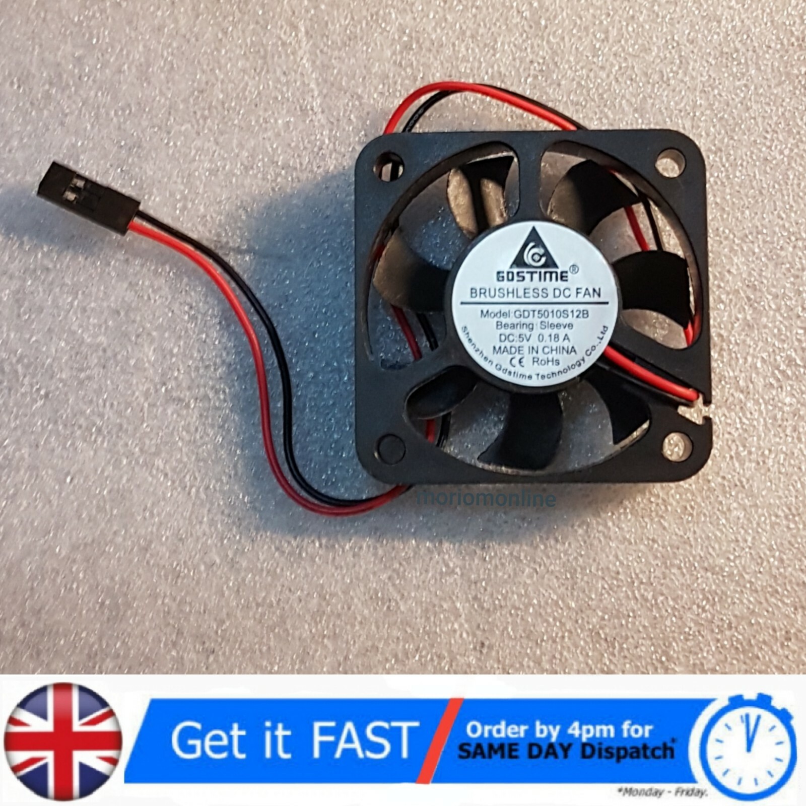 5V 2 Pin DC Brushless 50x50x10mm 5010S 5cm Computer Industrial Cooling Fan 