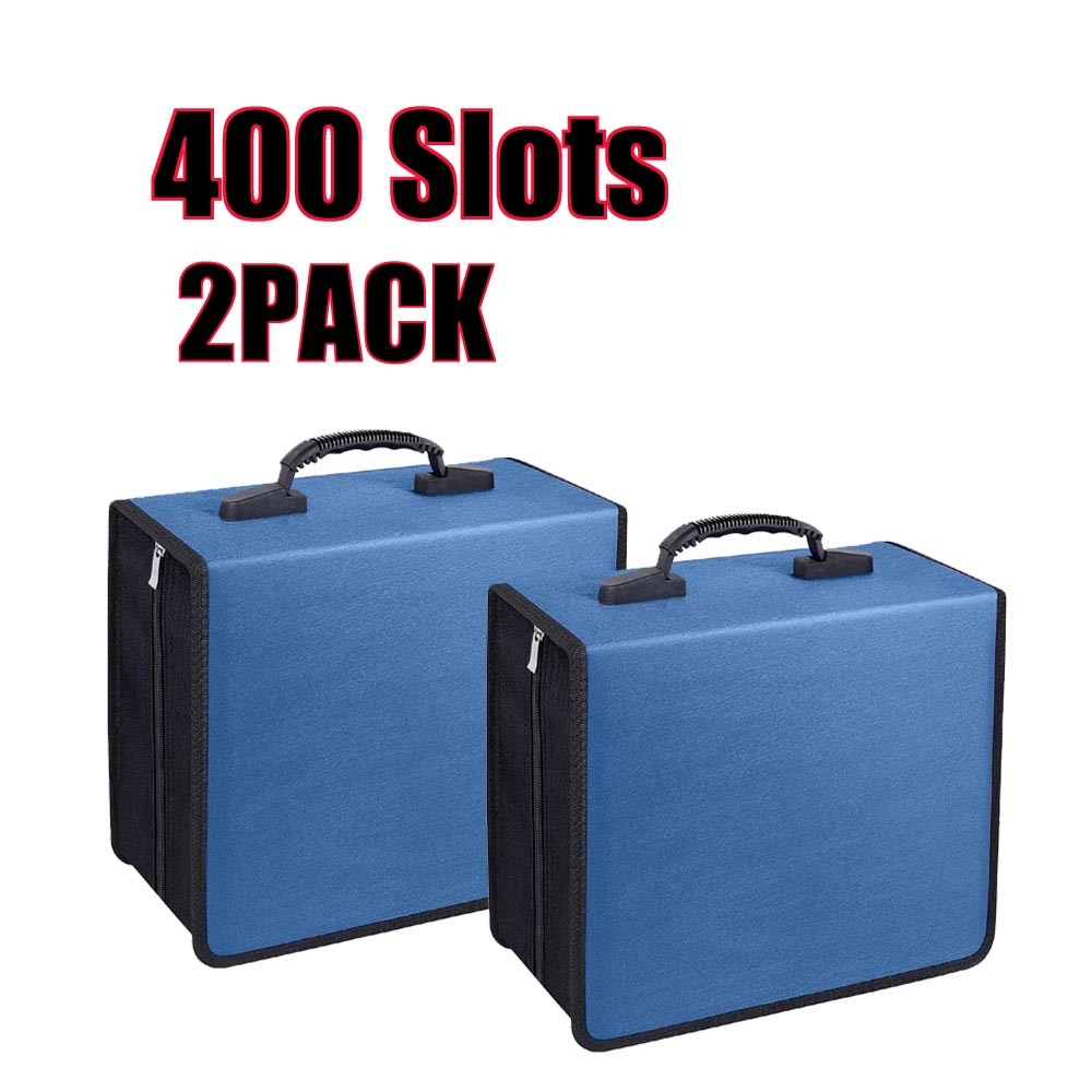 2Pack 400Disc CD DVD Organizer Holder Storage Case Bag Wallet Album Media Blue