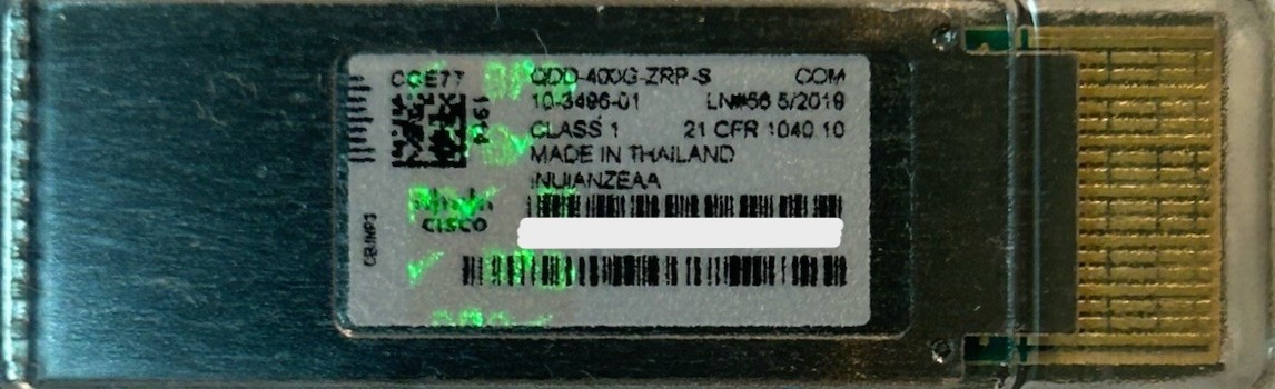 (5) Cisco QDD-400G-ZRP-S  QSFP-DD transceiver module coherent DCO