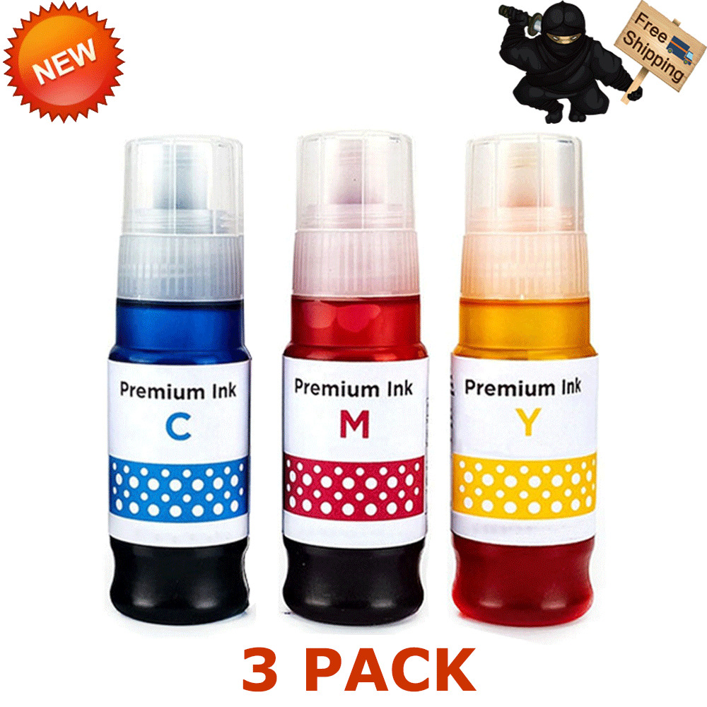 3 PK GI-21 Dye Ink refill bottle Set For Canon Pixma Megatank G1220 G2260 G3260