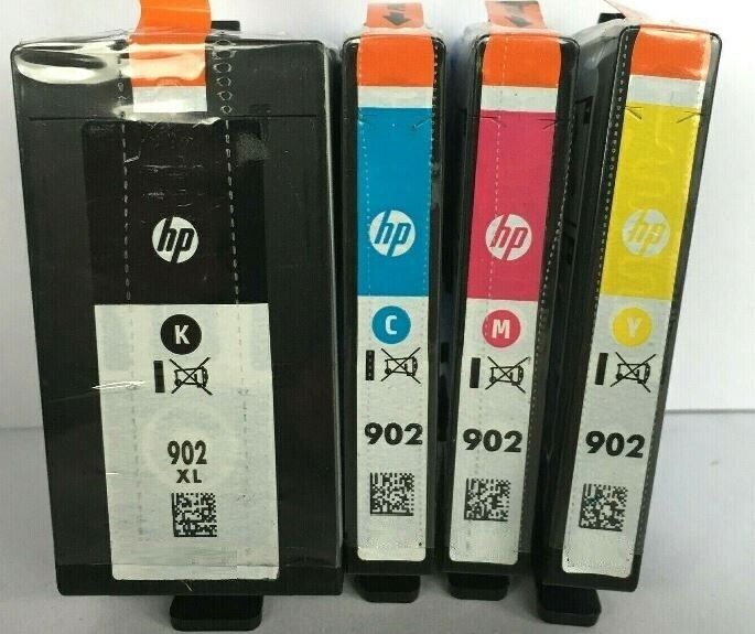 Set 4 Genuine HP 902XL Hi Yld and 902 Inkjet Cartridges SEALED SLEEVE 2022-2023