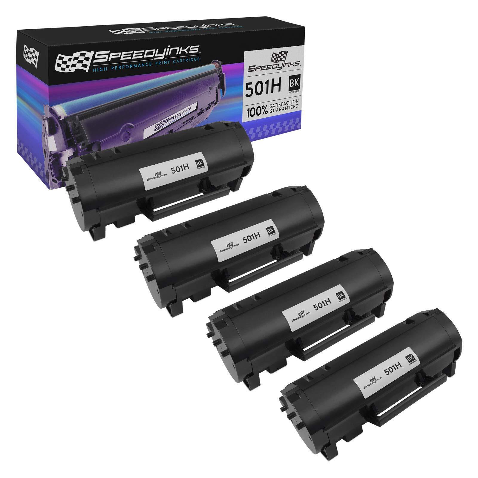 4pk Compatible High Yield Black Toner Printer Cartridge for Lexmark 501H 50F1H00
