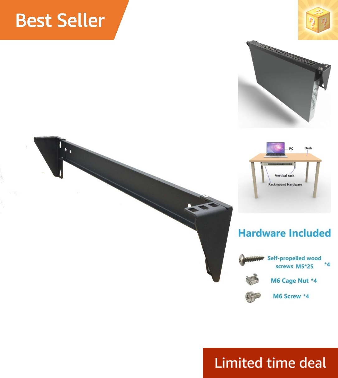 Versatile 1U Wall Mountable Vertical Rack for Servers - Easy Installation