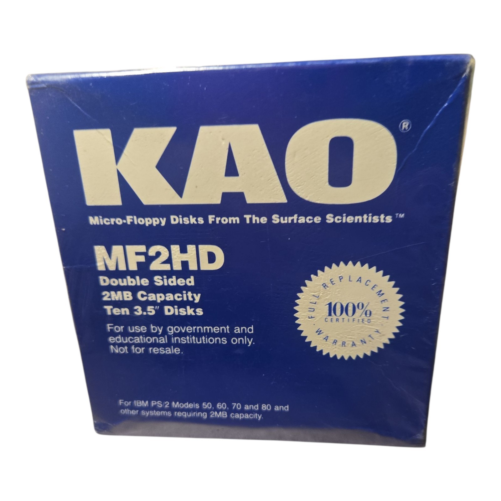 ​KAO MF2HD 3.5" Floppy Disks - NEW SEALED - 2MB Capacity - Ten 10 Disks