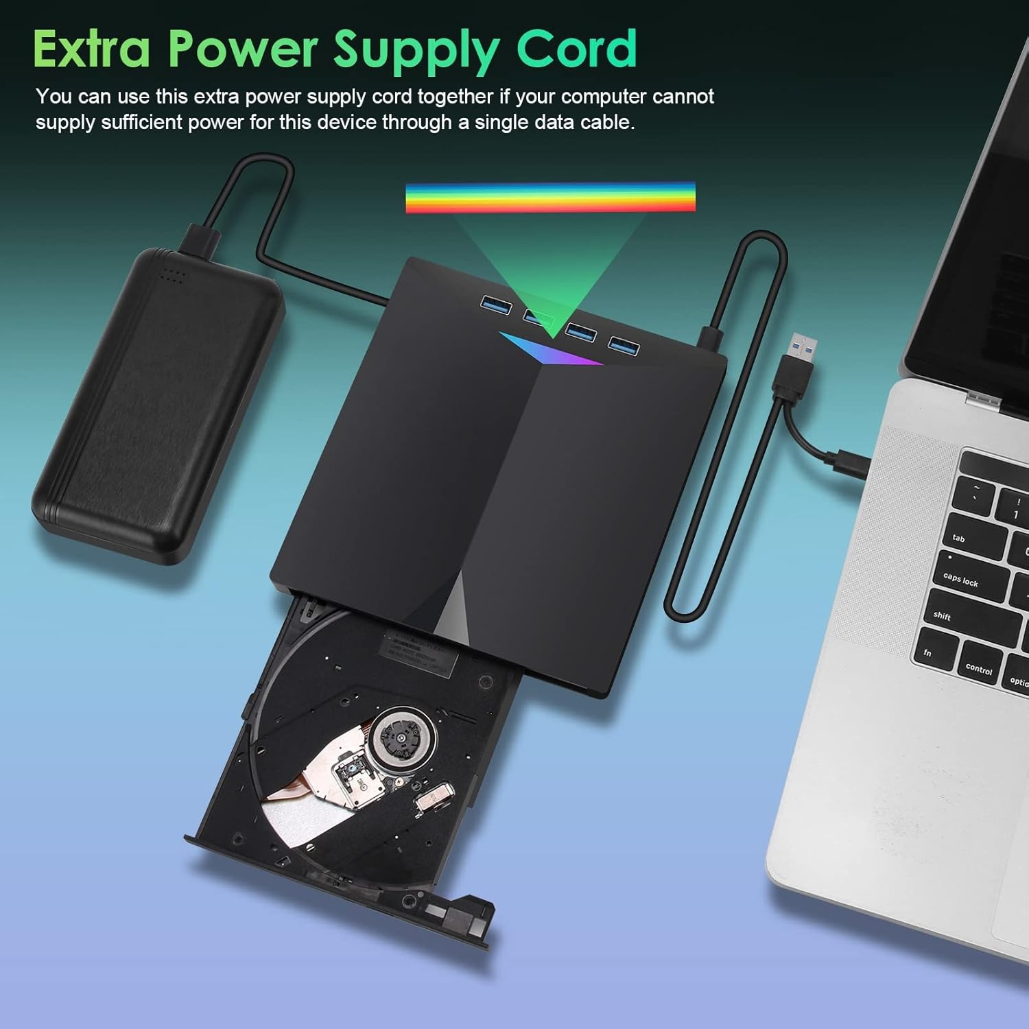 Slim External CD DVD RW Drive USB 3.0 Writer Burner Player Black For Laptop PCS