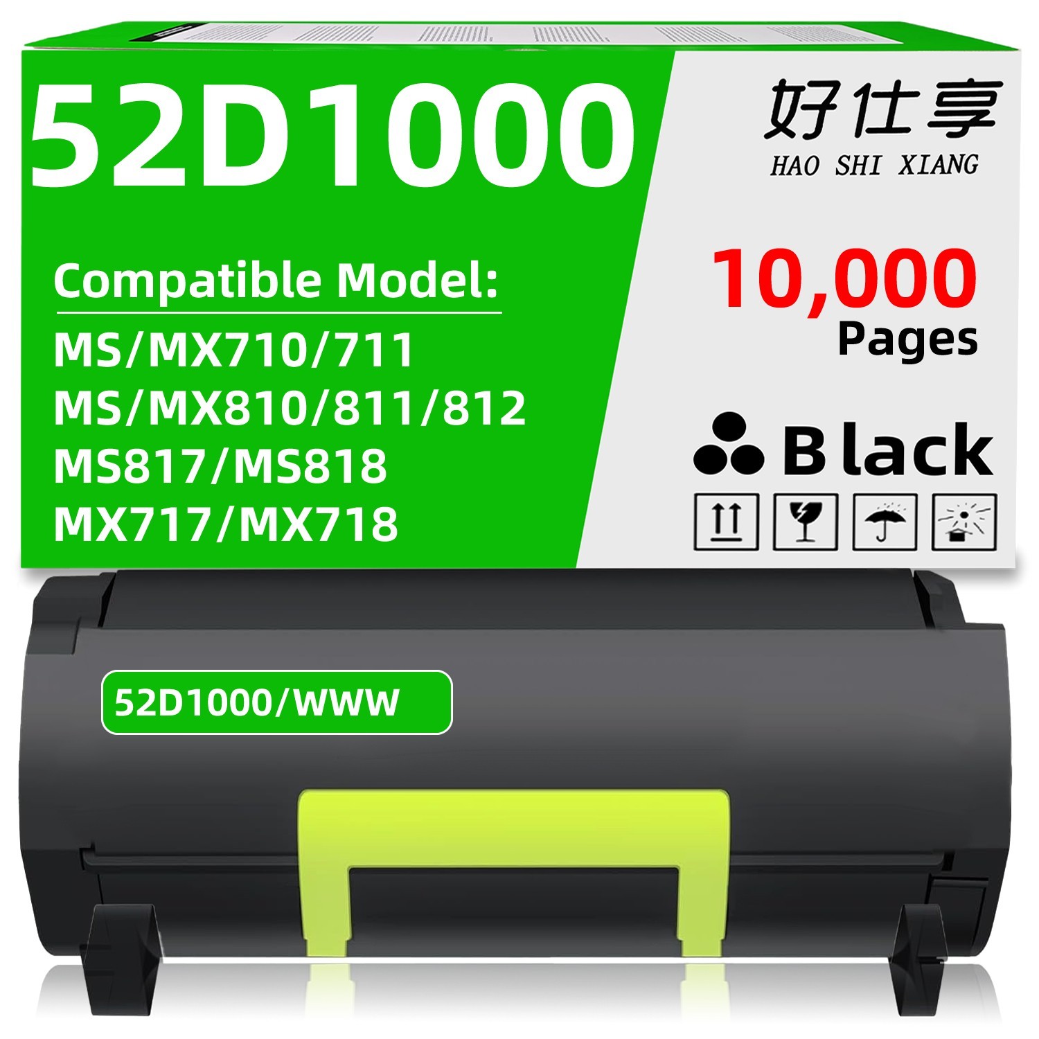 62D1000 Toner Cartridge Compatible for Lexmark MX710 MX711 MX810 MX811 MX812