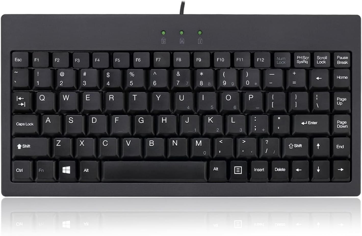 Adesso AKB-110B Mini Keyboard - Compact 87-Key Membrane Keyboard with LED Indica