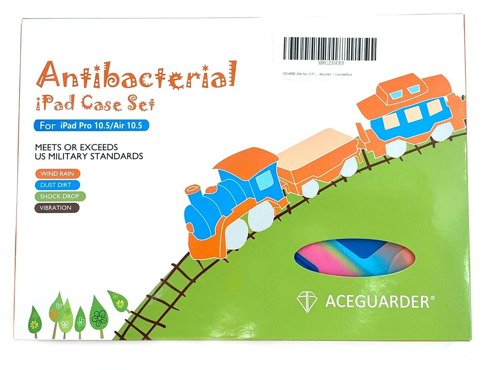 Aceguarder Antibacterial iPad Case Set w/Kickstand for iPad Pro 10.5 / Air 10.5