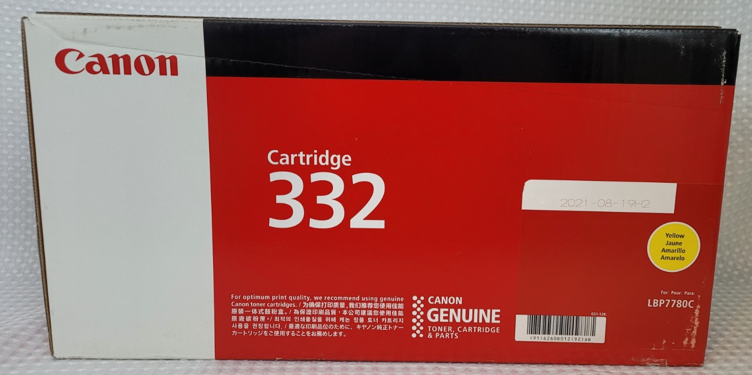 Canon 332 Genuine OEM Toner Cartridge Yellow LBP7780C -BLJ0893 Sealed, NIDB