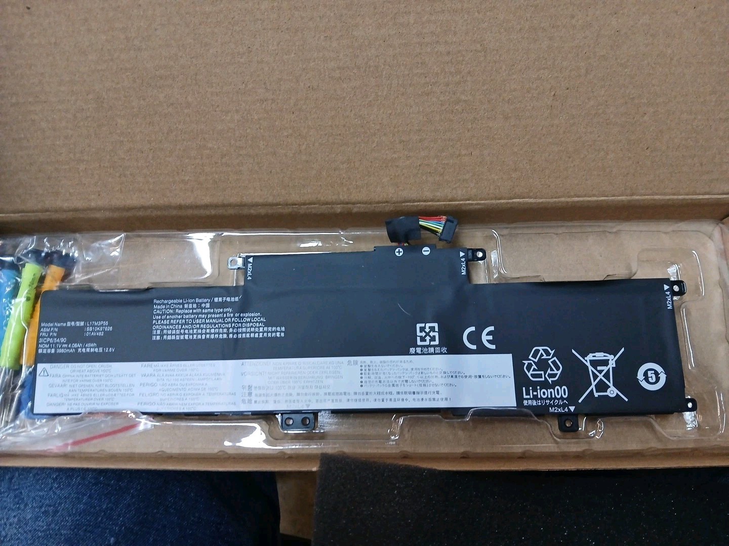 Genuine L17M3P55 L17L3P53 L17C3P53 Battery For ThinkPad L380 S2 Yoga L380 L390