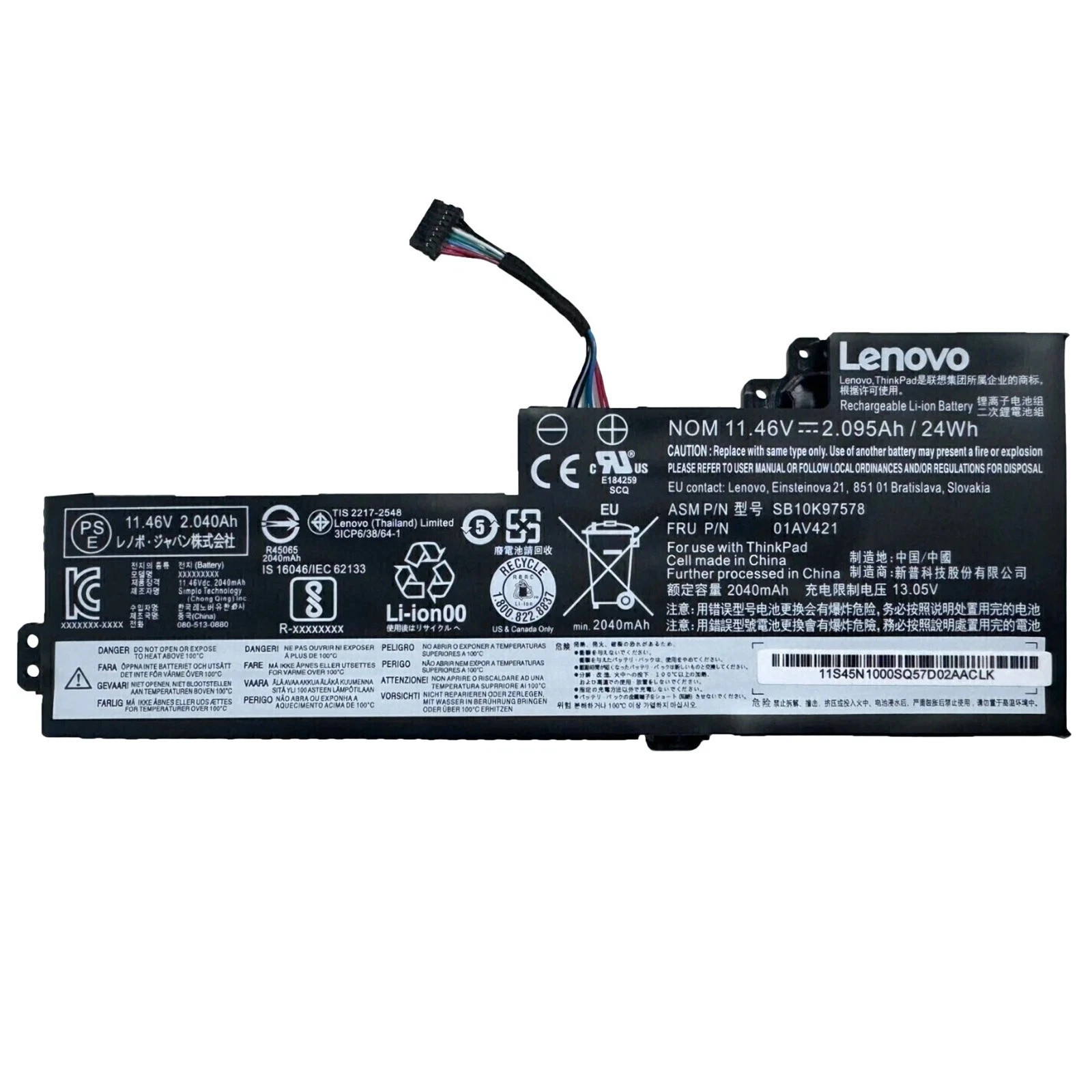 OEM Genuine 24WH 01AV421 01AV489 Internal Battery For Lenovo ThinkPad T470 T480