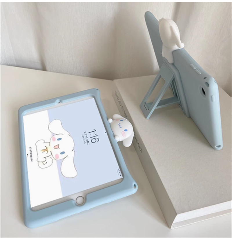 Cute Cinnamoroll Melody Soft Silicon Stand Cover For Ipad Series Tablet Cases