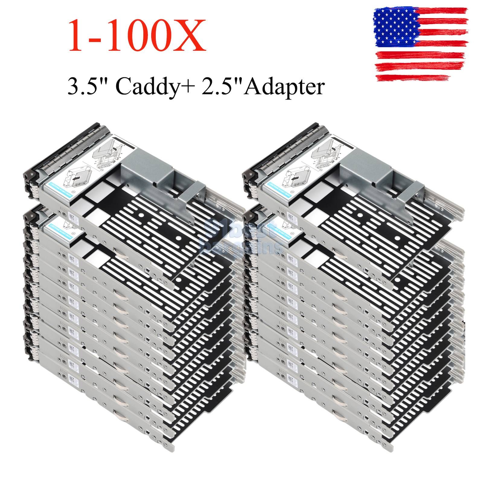 Lot KG1CH+9W8C4 2.5 Adapter+3.5" Tray Caddy For Dell R430 R530 R630 R730 R730XD