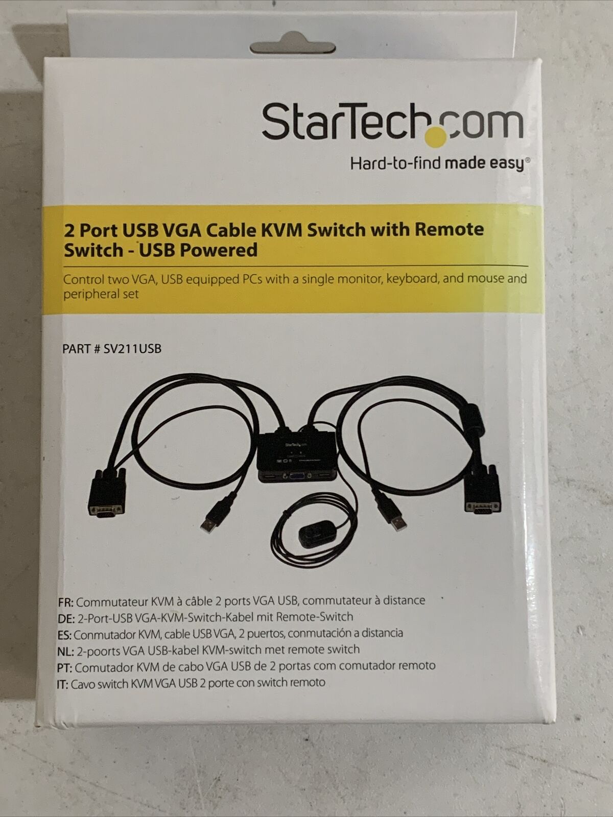 Startech.com - 2 Port USB VGA Cable KVM Switch With Remote Switch (1B6)