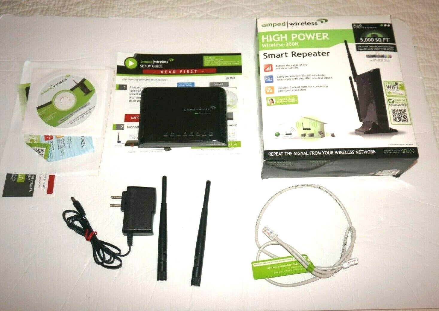 Amped Wireless SR300 High Power Wireless-300N Smart Repeater