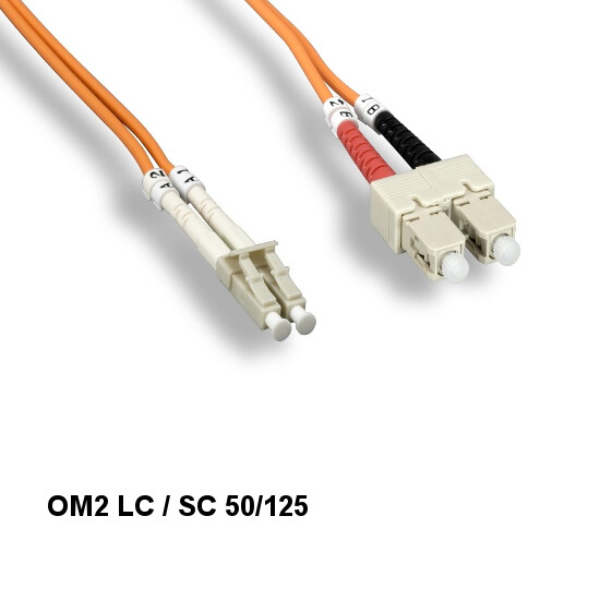10PCS Kentek 2m OM2 LC to SC Multi-Mode Fiber Optic Cable 50/125 Duplex Network