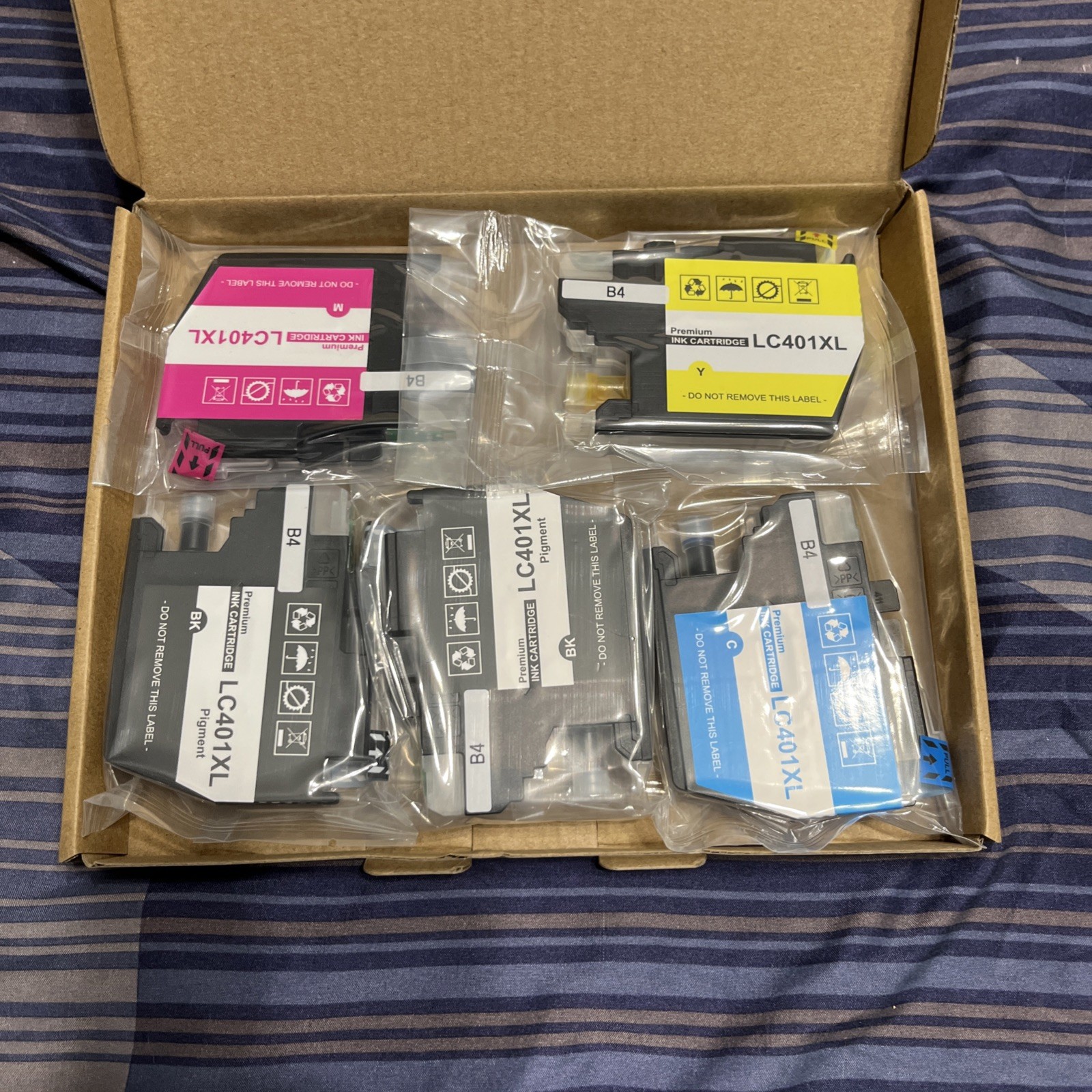 5pk LC401XL LC-401 XL Ink Cartridges for MFC-J1010DW MFC-J1012DW J1170DW J1800DW