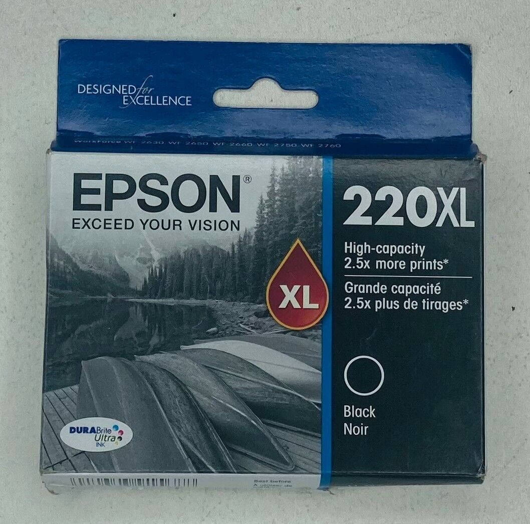 Genuine Epson T220XL120 220XL High-Capacity DURABrite Ultra Black Ink Cartridge