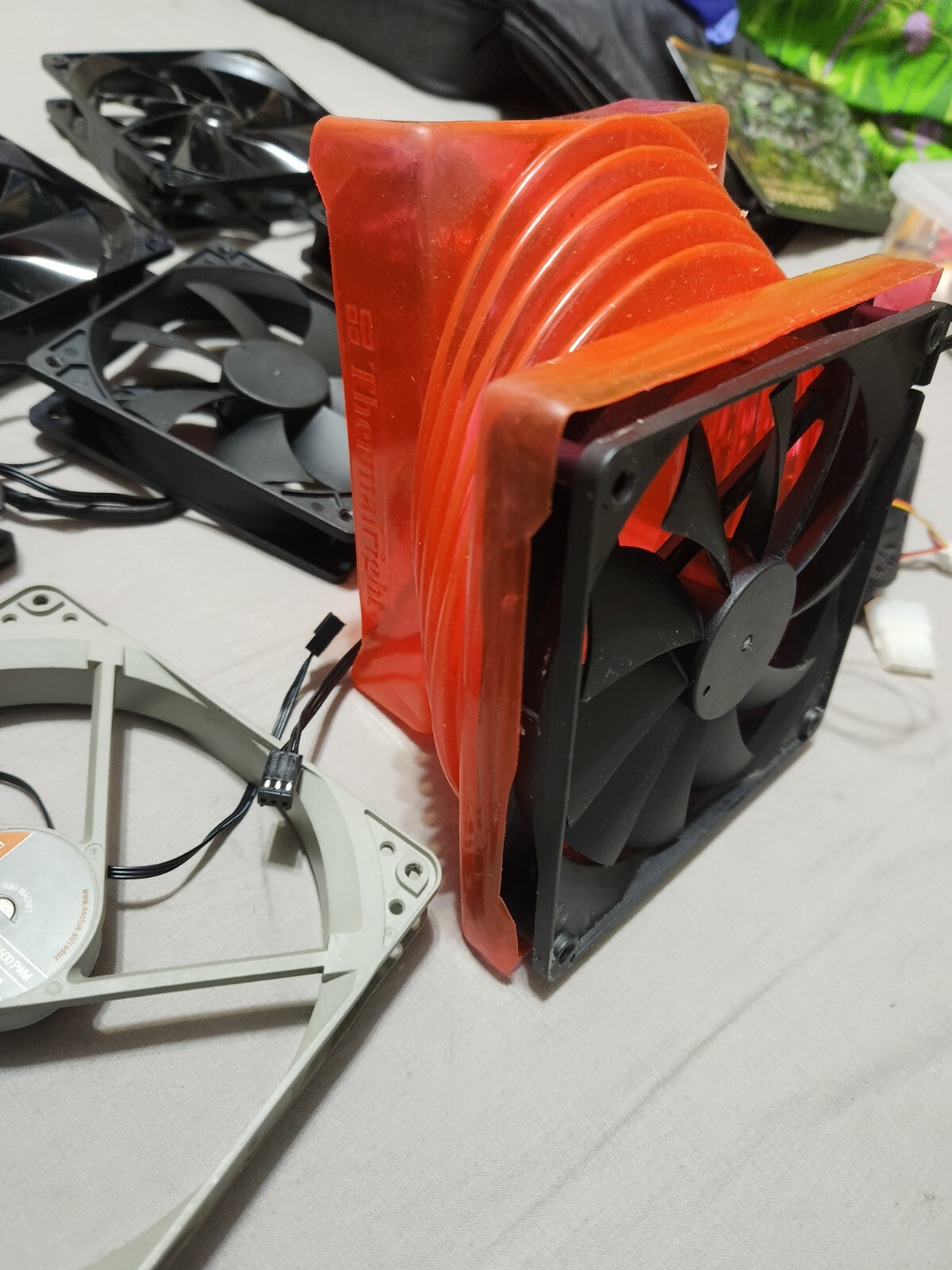 CPU Cooler pc computer 2x 140mm 5x 120mm Fans and a cpu fan hood lot kit bundle