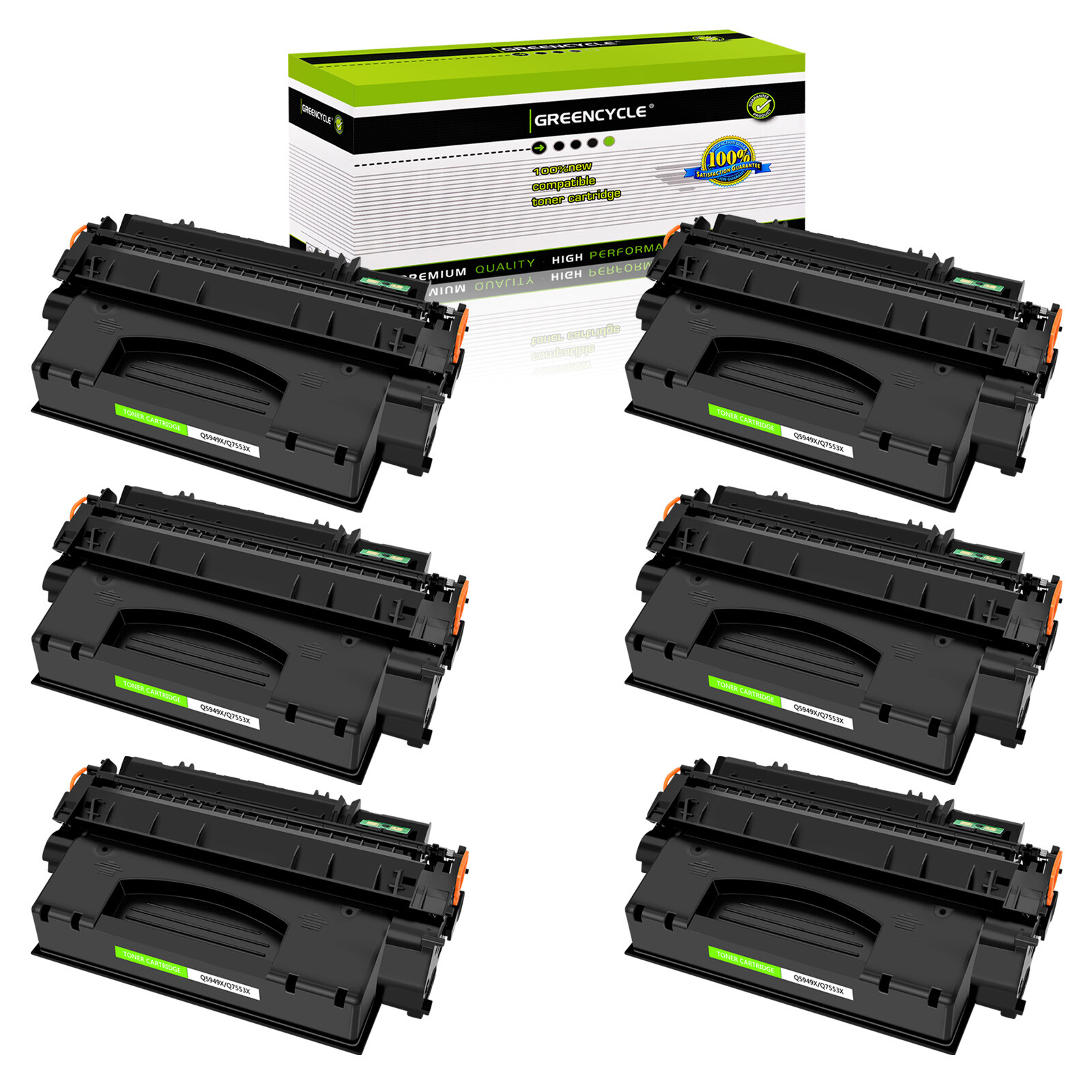 6PK Q5949X Toner Cartridge Compatible for HP 49X LaserJet 1320tn 1320nw 3392