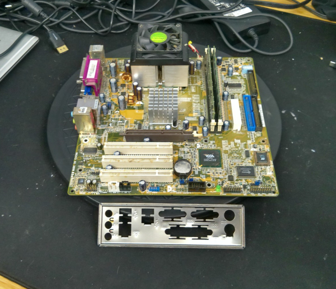 ASUS A7V400-MX Motherboard W/ AMD CPU, RAM, I/O Shield, Heatsink & Fan